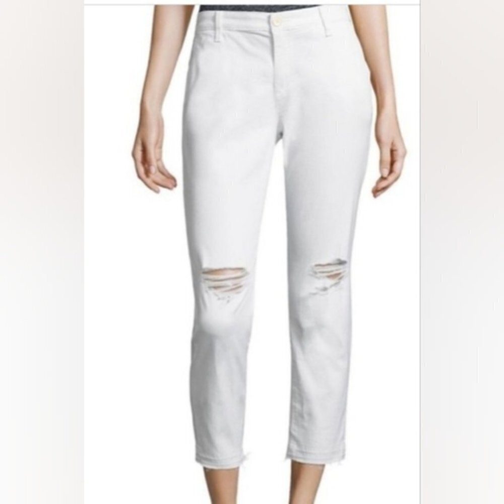 Adriano Goldschmied The Tristan White Distressed Tailored Trousers size 28